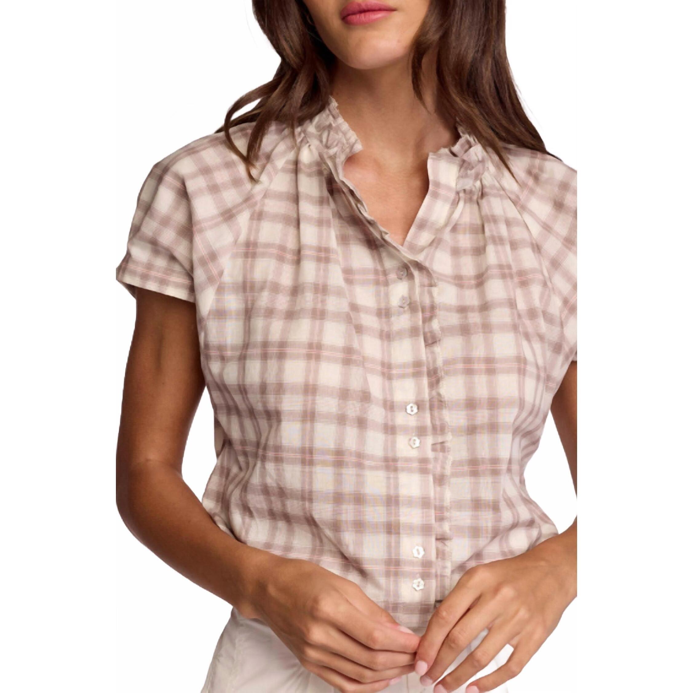 New Sundays Luna Shirt In Cream Plaid